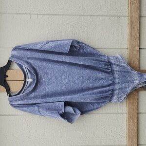 Free People Cozy Girl French Terry Bodysuit Washed Black Boho Oversized Edgy S